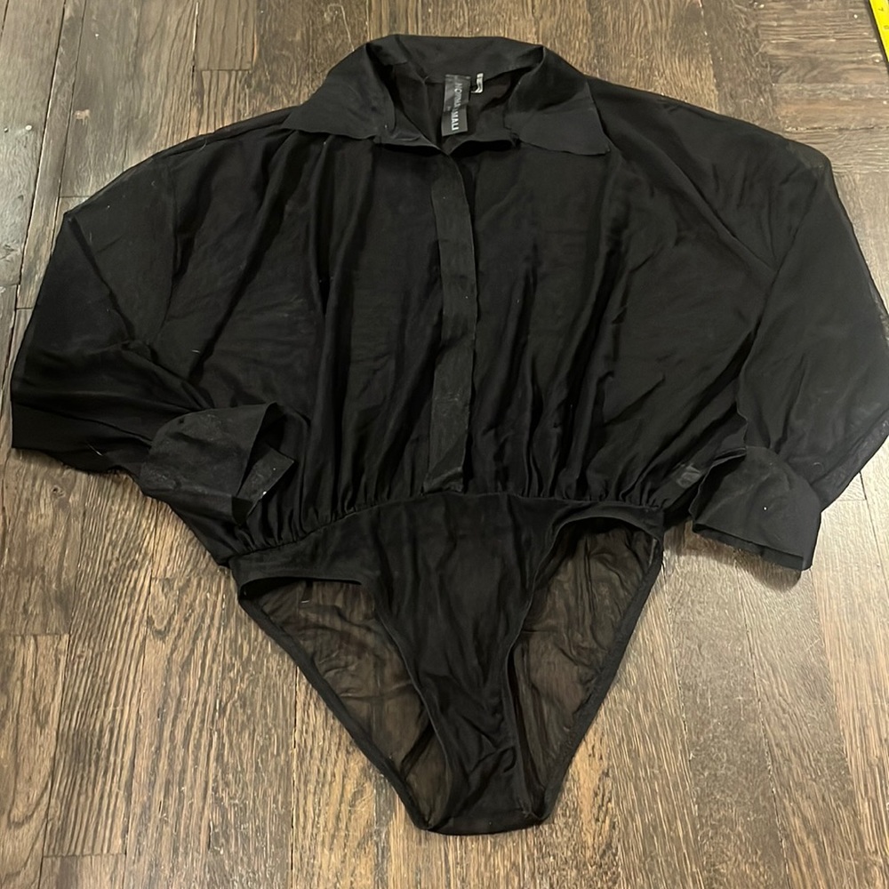 Norma Kamali Black Bodysuit - Small